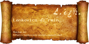 Lenkovics Ármin névjegykártya